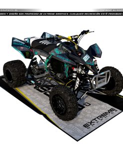 Adhesivos Quad Suzuki LTR 450 Ink Negro Turquesa