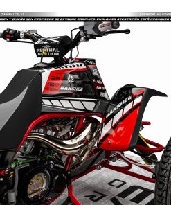 Alternative view of Adhesivos Quad Yamaha Banshee Line Negro-Rojo