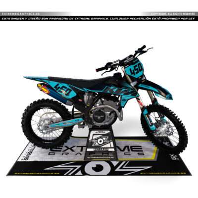 Adhesivos Moto KTM Basic Negro-Turquesa