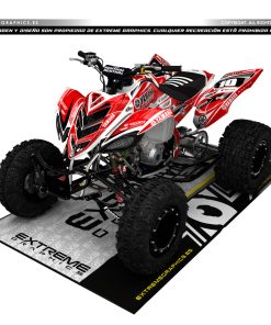 Adhesivos Quad Yamaha Raptor 700 Clean Rojo y Blanco