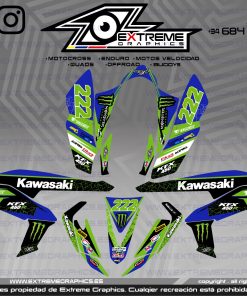 Adhesivos Quad Kawasaki KFX 450 Line Verde-Azul