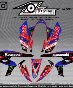 Adhesivos Quad Kawasaki KFX 450 Line Negro-Rojo
