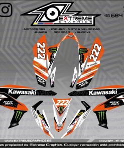 Adhesivos Quad Kawasaki KFX 450 Line Naranja-Negro
