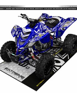 Adhesivos Quad Yamaha Raptor 660 Fox Azul-Blanco