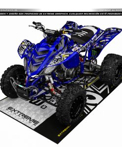 Adhesivos Quad Yamaha Raptor 660 Fox Negro-Azul