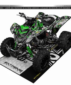 Adhesivos Quad Yamaha Raptor 660 Fox Negro-Verde