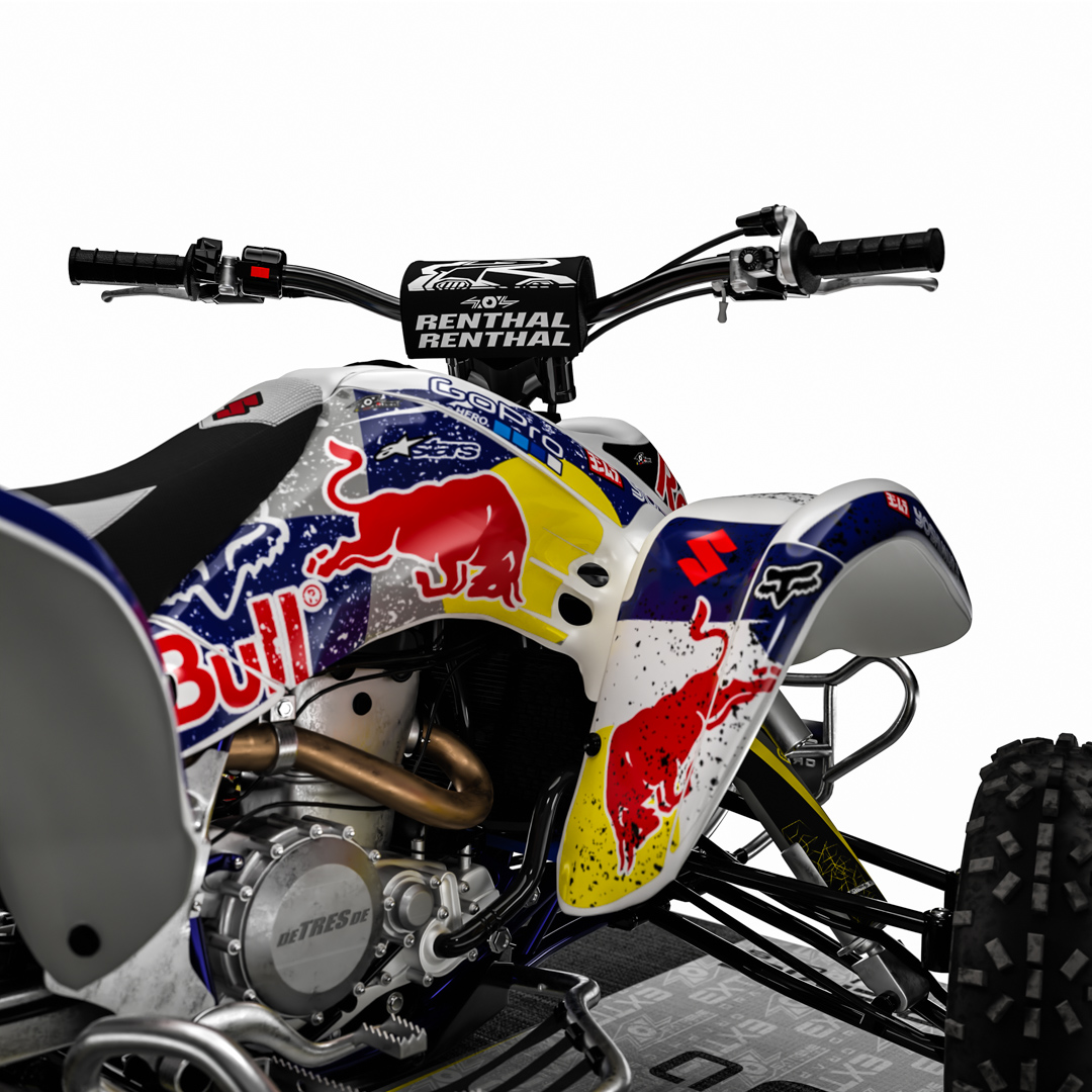 Adhesivos Quad Suzuki LTZ 400 RedBull blanco –