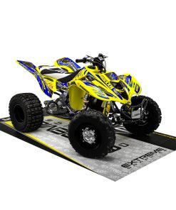 Adhesivos Quad Suzuki LTZ 400 Carbon amarillo-azul