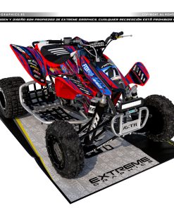 Adhesivos Quad Honda TRX 450 Line Azul-rojo