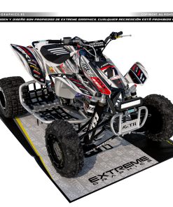Adhesivos Quad Honda TRX 450 Line Rojo-Blanco