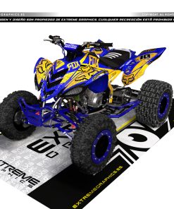 Adhesivos Quad Yamaha Raptor 700 Fox Amarillo