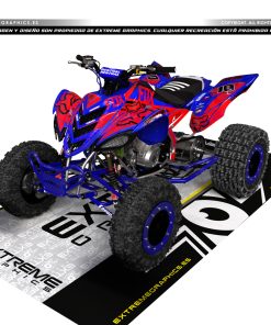 Adhesivos Quad Yamaha Raptor 700 Fox Azul y Rojo
