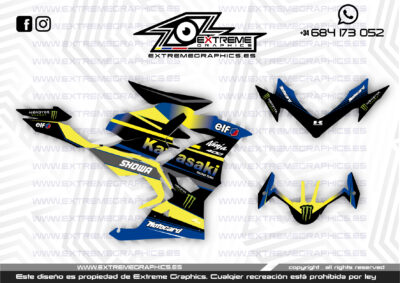 Adhesivos Moto Kawasaki Ninja 400 Negro Azul