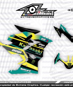 Adhesivos Moto Kawasaki Ninja 400 Negro Turquesa