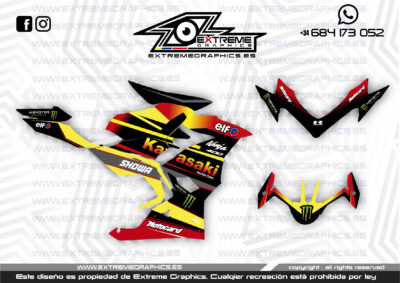 Adhesivos Moto Kawasaki Ninja 400 Negro Vermell
