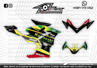Adhesivos Moto Kawasaki Ninja 400 Verde Amarillo