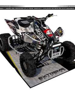 Adhesivos Quad Honda TRX 450 Metal Mulisha Blanco Negro