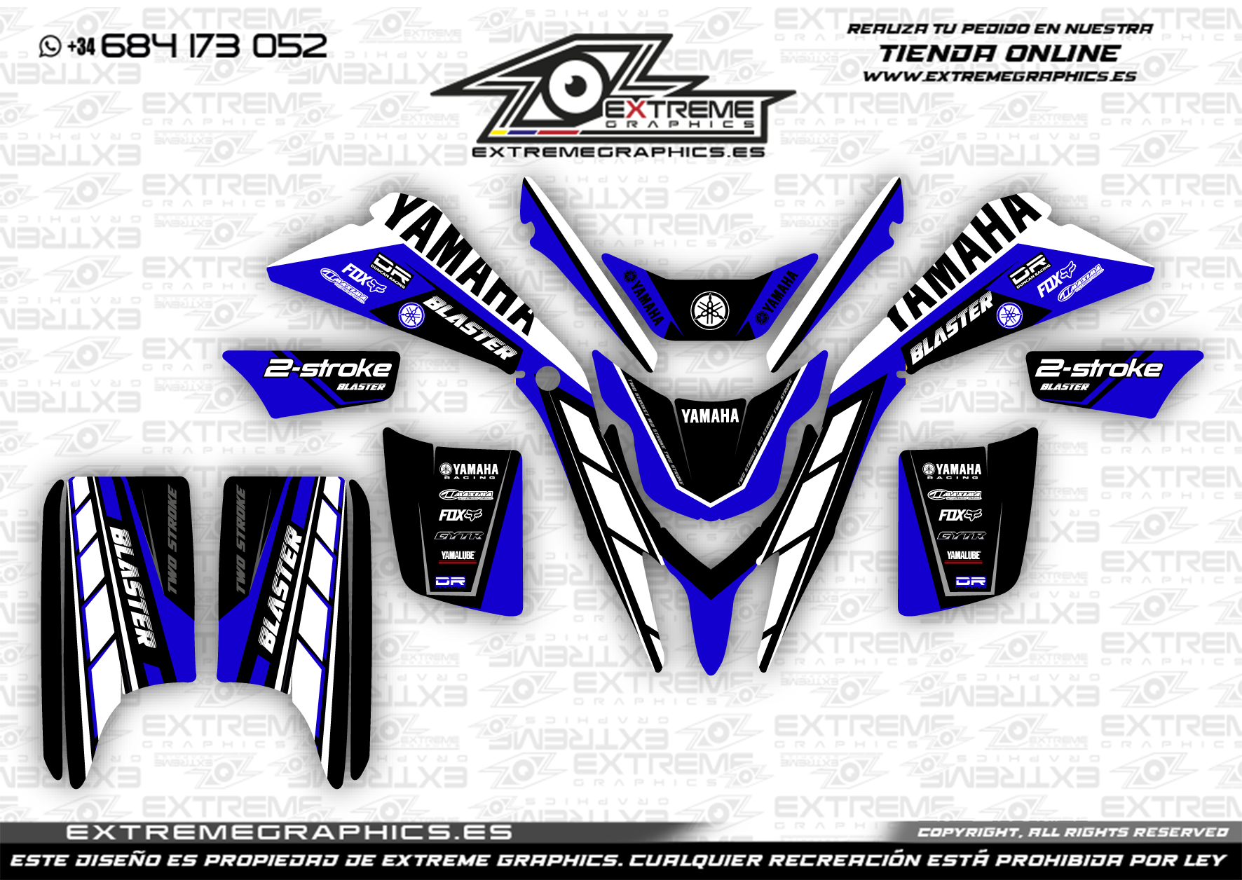 Pegatinas YAMAHA Racing Azul