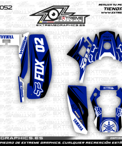 Adhesivos Quad Yamaha Warrior 350 Fox Azul y Negro