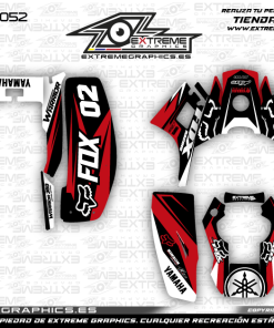 Adhesivos Quad Yamaha Warrior 350 Fox Rojo y Negro