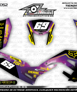 Adhesivos Moto Derbi Senda Xtreme Galaxy amarillo