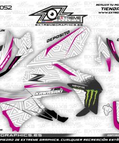 Adhesivos Moto Kawasaki Z 800 Abstract Blanco Rosa