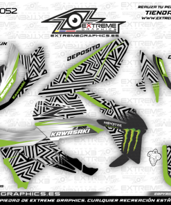 Adhesivos Moto Kawasaki Z 800 Abstract Negro Verde