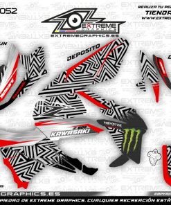 Adhesivos Moto Kawasaki Z 800 Abstract Negro Rojo