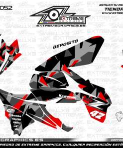 Adhesivos Moto Kawasaki Z 800 Camo Negro Rojo