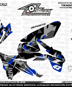 Adhesivos Moto Kawasaki Z 800 Camo Negro Azul