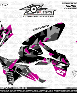 Adhesivos Moto Kawasaki Z 800 Camo Negro Rosa