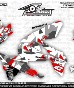 Adhesivos Moto Kawasaki Z 800 Camo Blanco Rojo