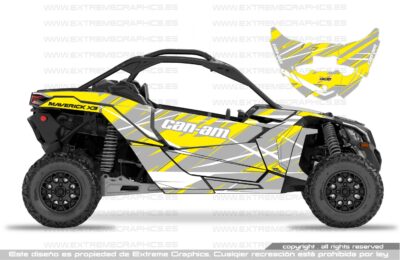Adhesivos Can Am Maverick x3 Camo2 Amarillo