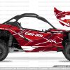 Adhesivos Can Am Maverick x3 Camo2 Rojo