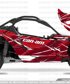 Adhesivos Can Am Maverick x3 Camo2 Rojo