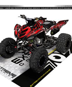 Adhesivos Quad Yamaha Raptor 700 Camo Fox Rojo