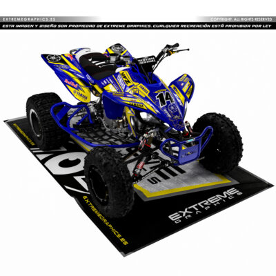Adhesivos Quad Yamaha YFZ 450 Line Up Azul Amarillo