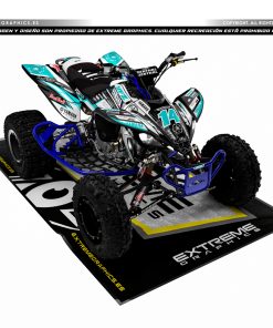 Adhesivos Quad Yamaha YFZ 450 Line Up Negro Turquesa