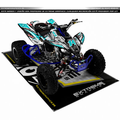 Adhesivos Quad Yamaha YFZ 450 Line Up Negro Turquesa