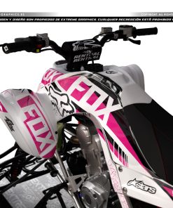Alternative view of Adhesivos Quad Yamaha Raptor 700 Fox Blanco y Rosa