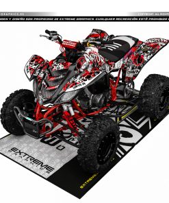 Adhesivos Quad Yamaha Raptor 660 Graffiti Rojo