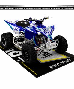 Adhesivos Quad Yamaha YFZ 450R Diseño Race Turquesa