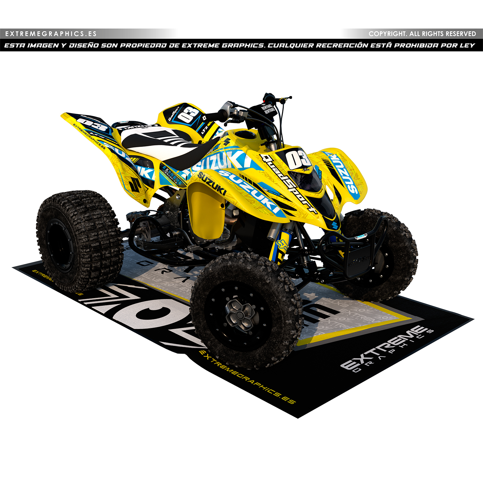 Adhesivos Quad Suzuki LTZ 400 Quadsport 400 Amarillo Azul –