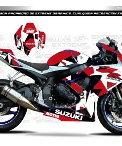 Adhesivos Moto Suzuki GSXR 600 750 2008-2010 Camo Rojo