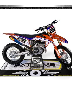 Adhesivos Moto KTM Tricolor naranja azul