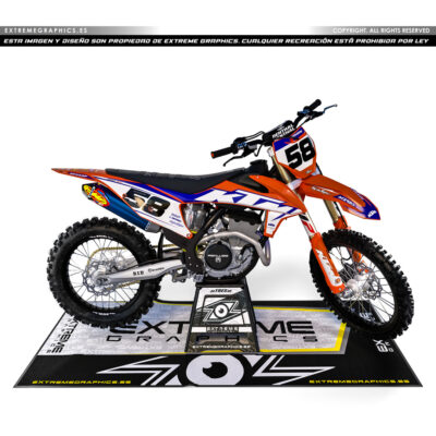 Adhesivos Moto KTM Tricolor naranja azul