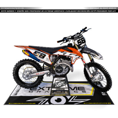 Adhesivos Moto KTM Tricolor negro blanco