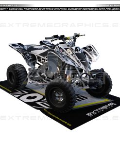 Adhesivos Quad Suzuki LTZ 400 Llamas Blanco