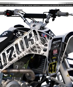 Alternative view of Adhesivos Quad Suzuki LTZ 400 Llamas Blanco
