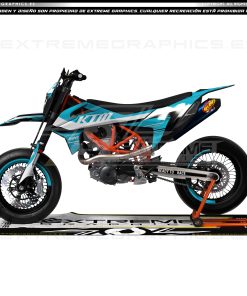 KIT ADHESIVOS KTM SMCR 690 Minimal Turquesa